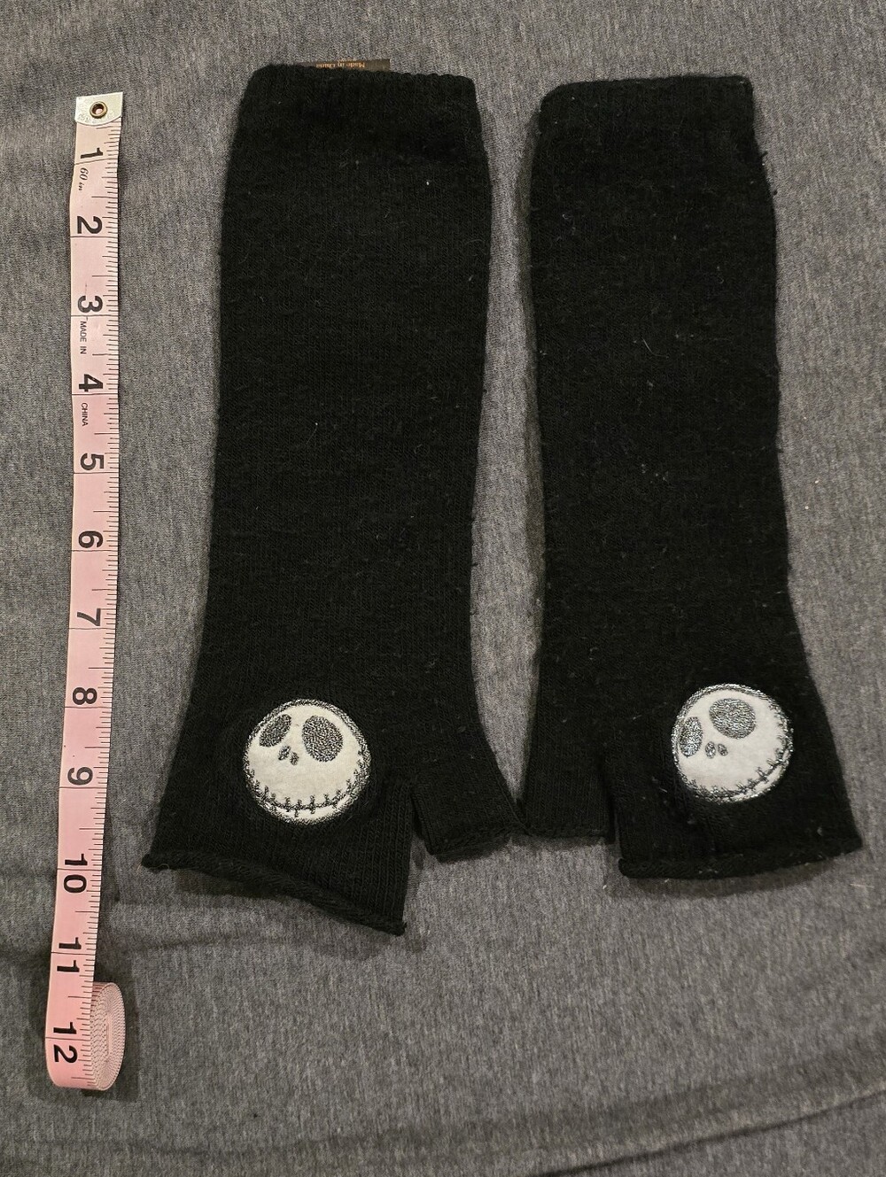Nightmare Before Christmas Knit Black Fingerless Mid Length Gloves